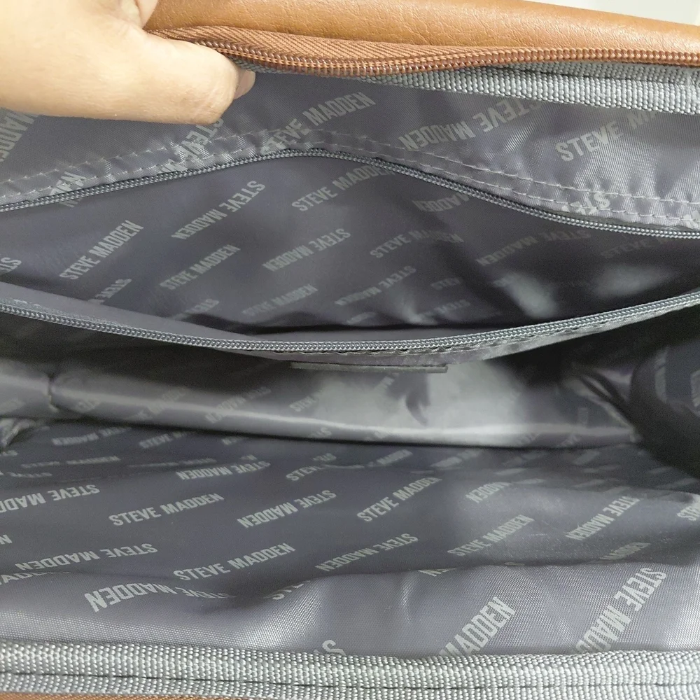 Steve Madden Black and Brown Men's Bag